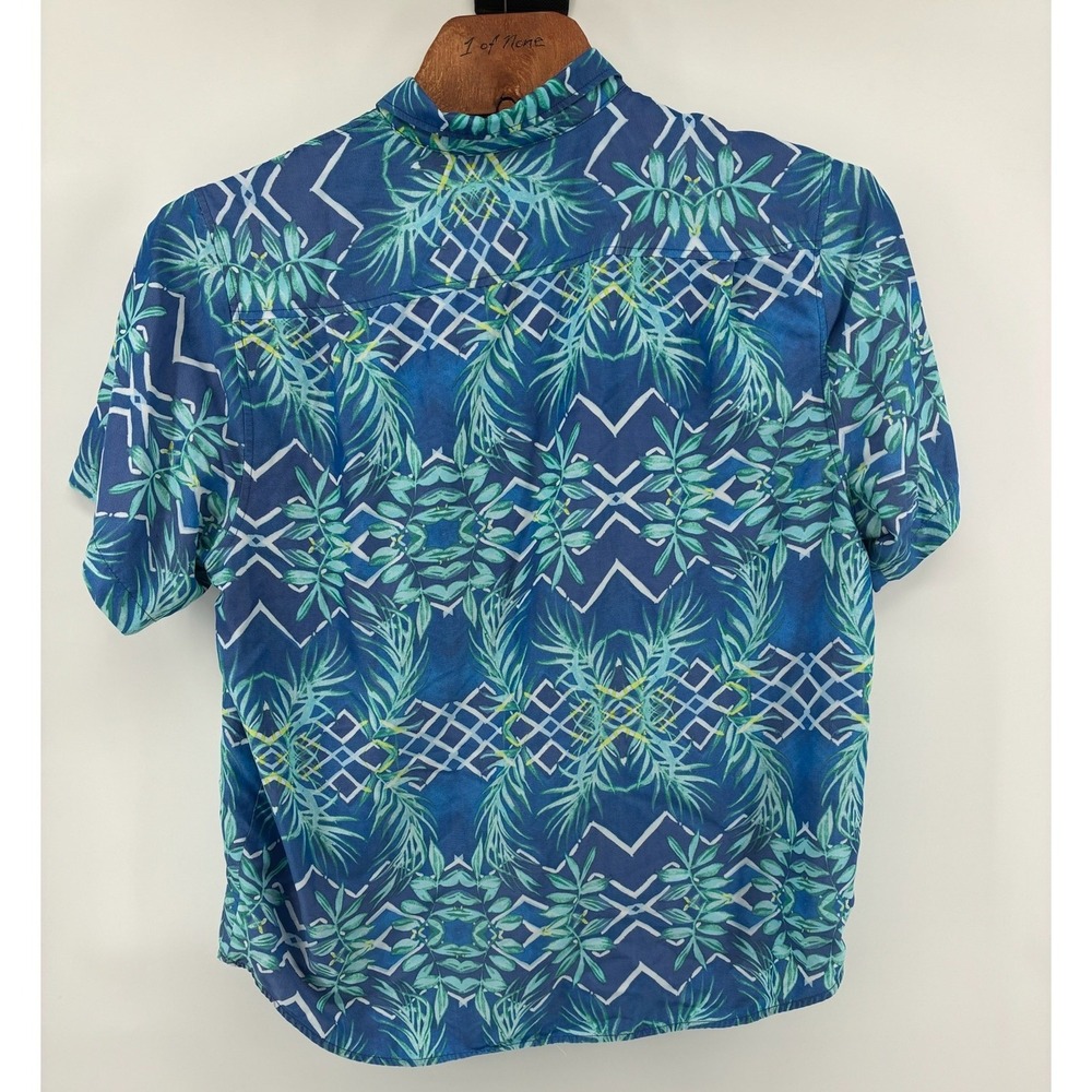 Lot of 2 Tommy Bahama Mens XXL Shirt Lot Coconut Point Silk Green Blue Tropical - Picture 5 of 12